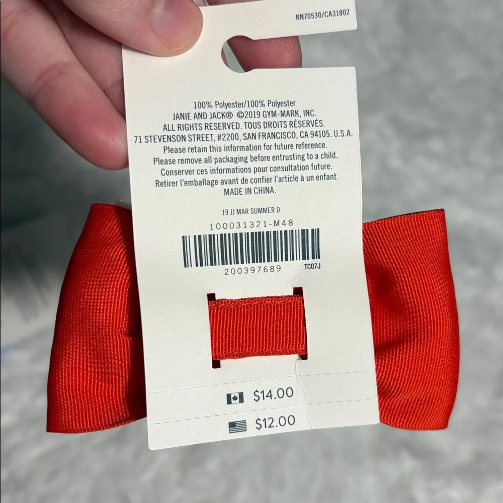 New Janie & Jack Bundle Of 2 Hair Clips One Size Red And Multi Color